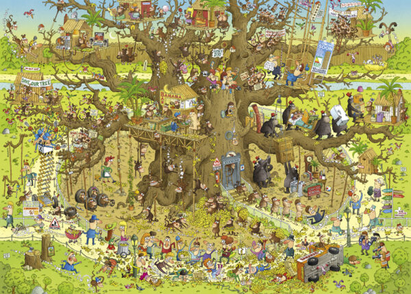 Heye Puzzle - Marino Degano: Monkey Habitat (1000 dielikov)