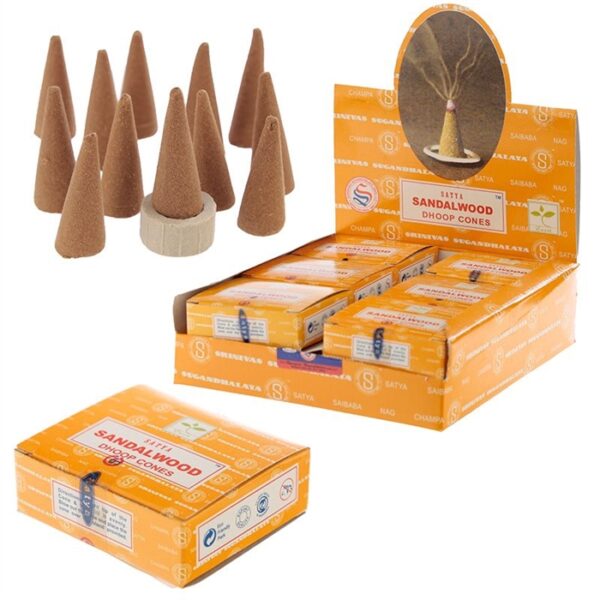 Vonné kužely Sandalwood Dhoop (extra intenzívne)