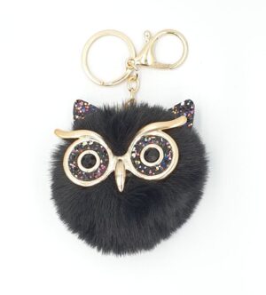 Plyšová kľúčenka Sovička Čierna