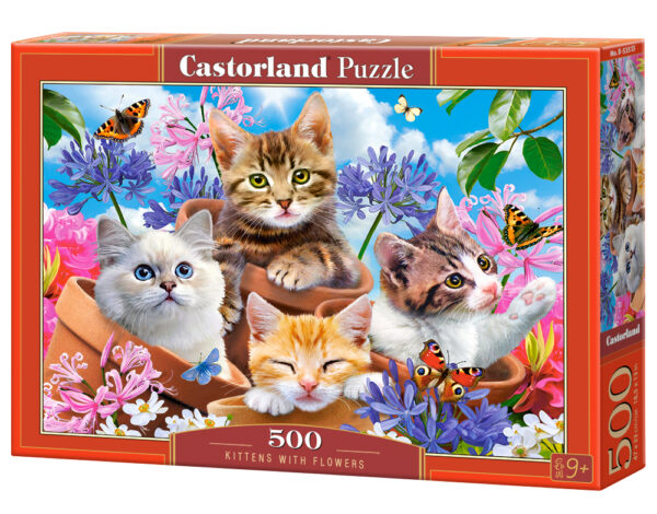 Castorland - Kittens with Flowers (500 dielikov) - Obrázok 2