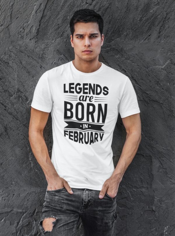 Tričko LEGENDS ARE BORN IN ... (mesiac) - XL/Biela/FEBRUARY